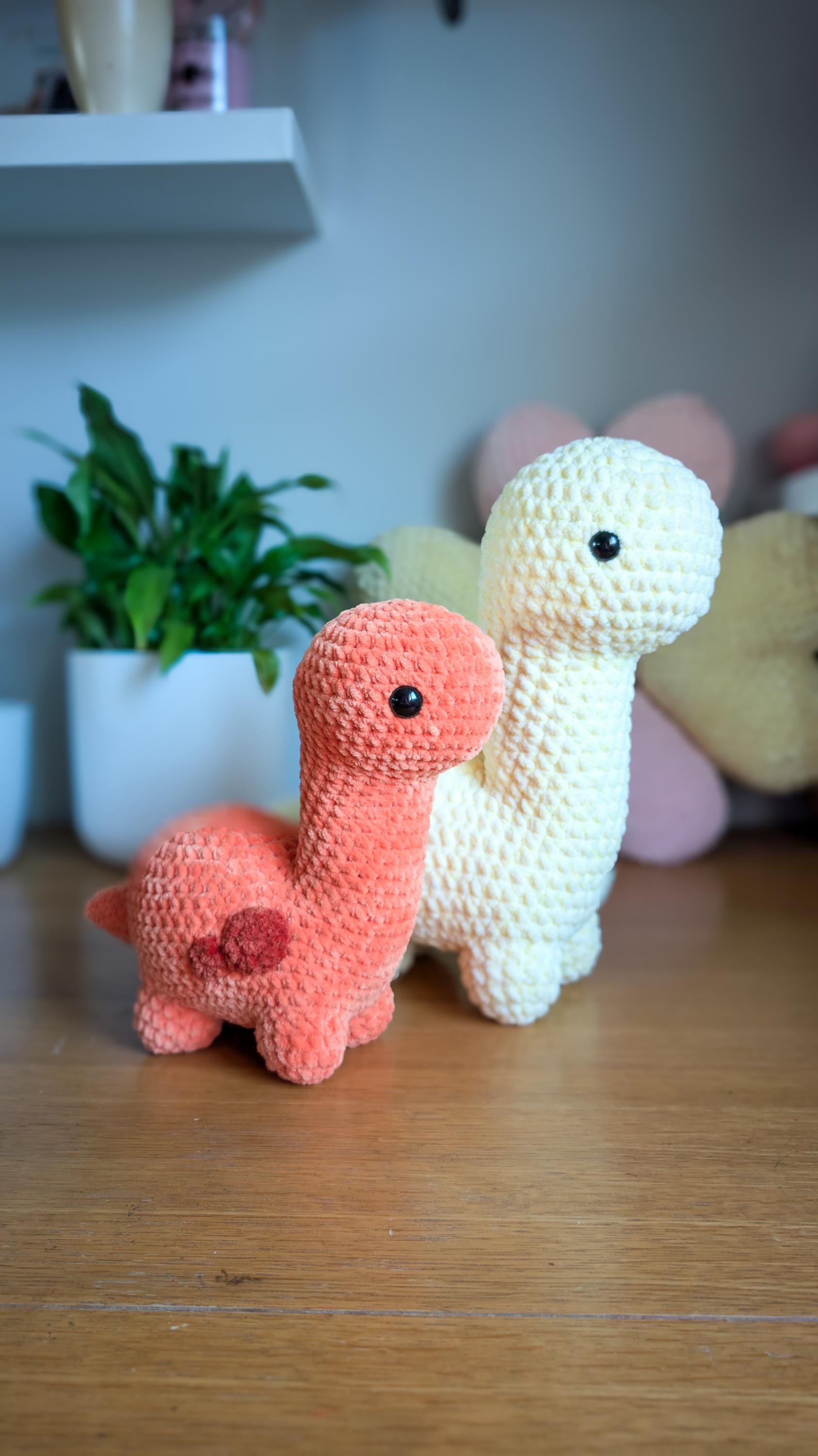 Bronty the Brontosaurus Low-Sew Crochet Pattern PDF