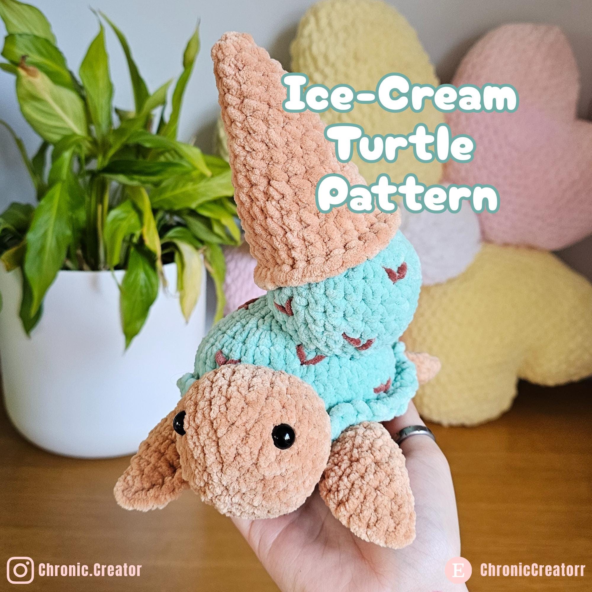 Cool Ice Cream Turtle Crochet Pattern PDF