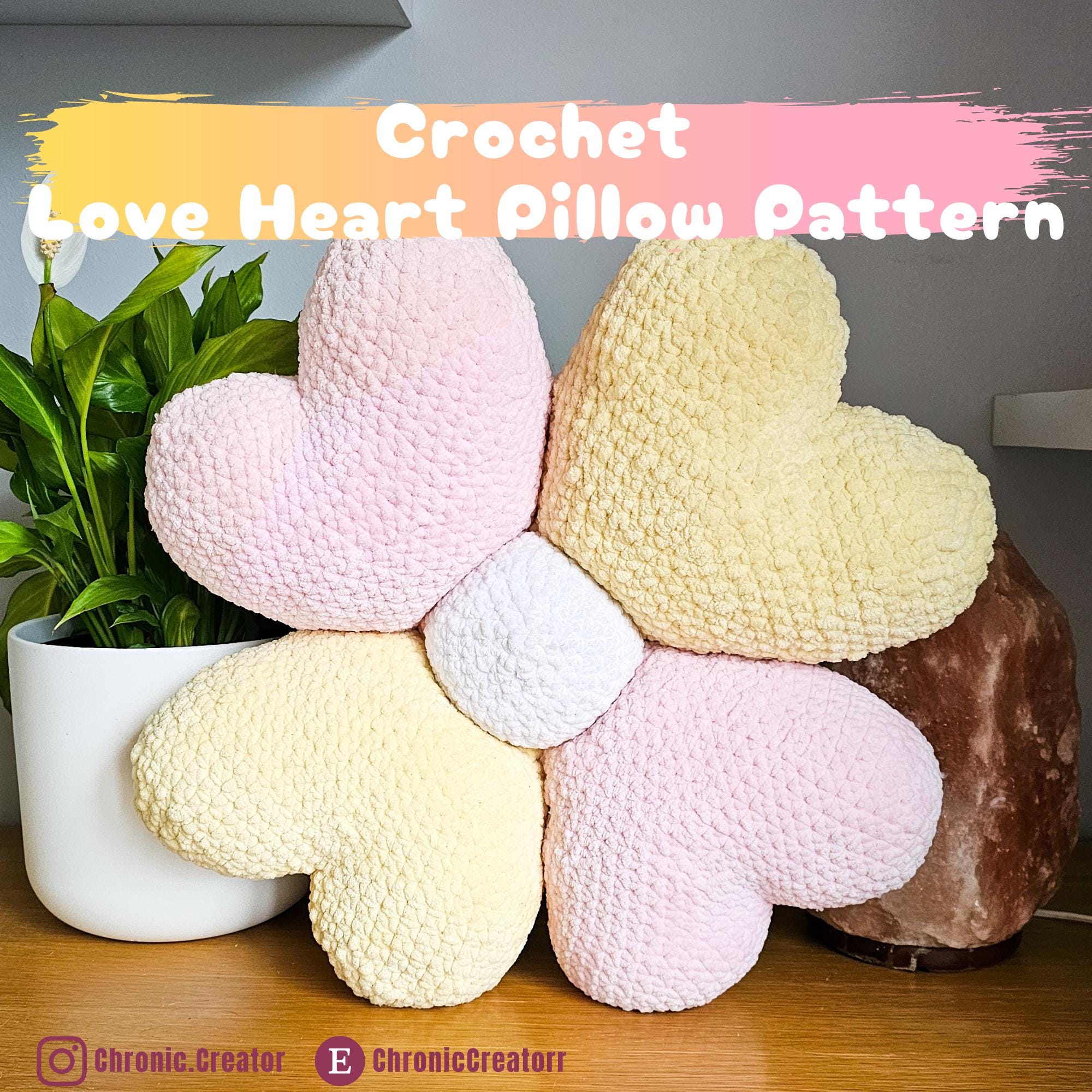 Loveheart Cushion Crochet Pattern PDF
