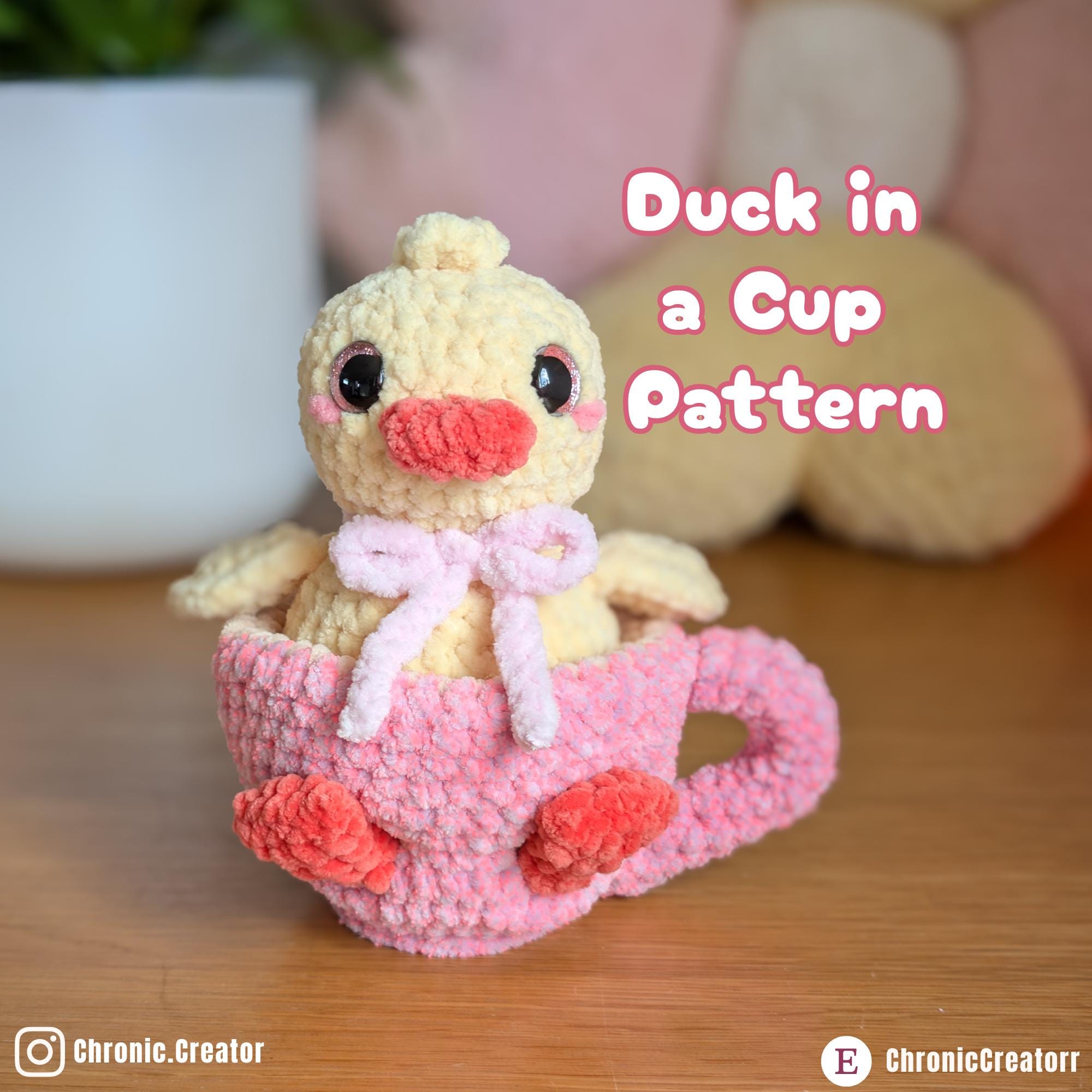 Cute Duck in a Cup Crochet Pattern PDF
