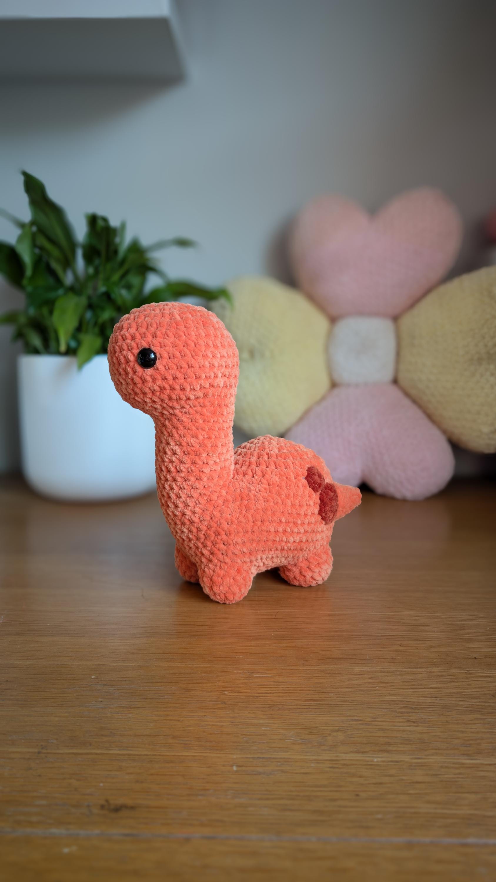 Bronty the Brontosaurus Low-Sew Crochet Pattern PDF