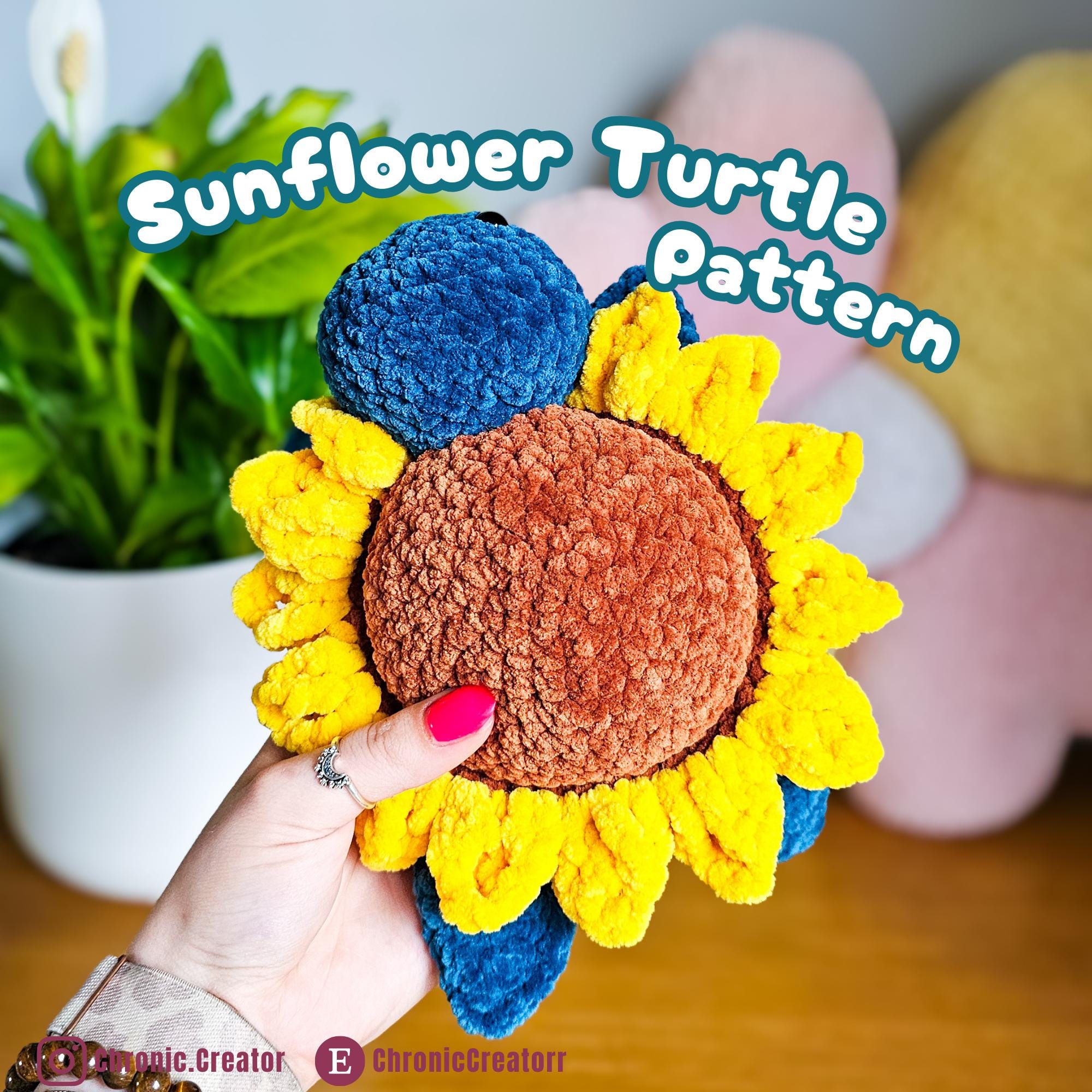 Sunny Sunflower Turtle Crochet Pattern PDF