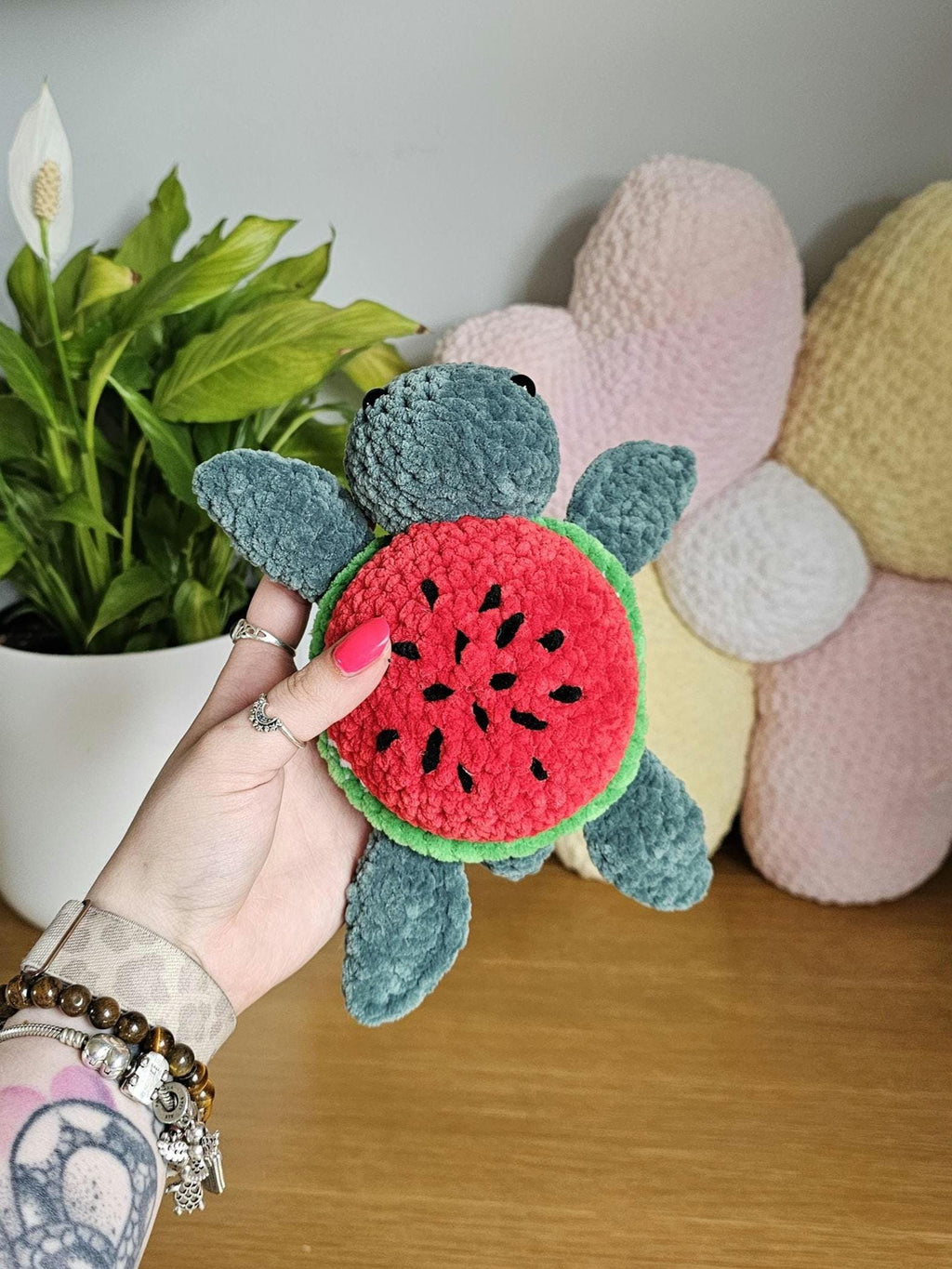 Juicy Watermelon Turtle Crochet Pattern PDF