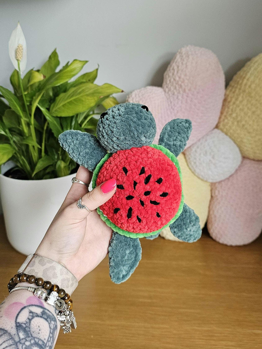 Juicy Watermelon Turtle Crochet Pattern PDF
