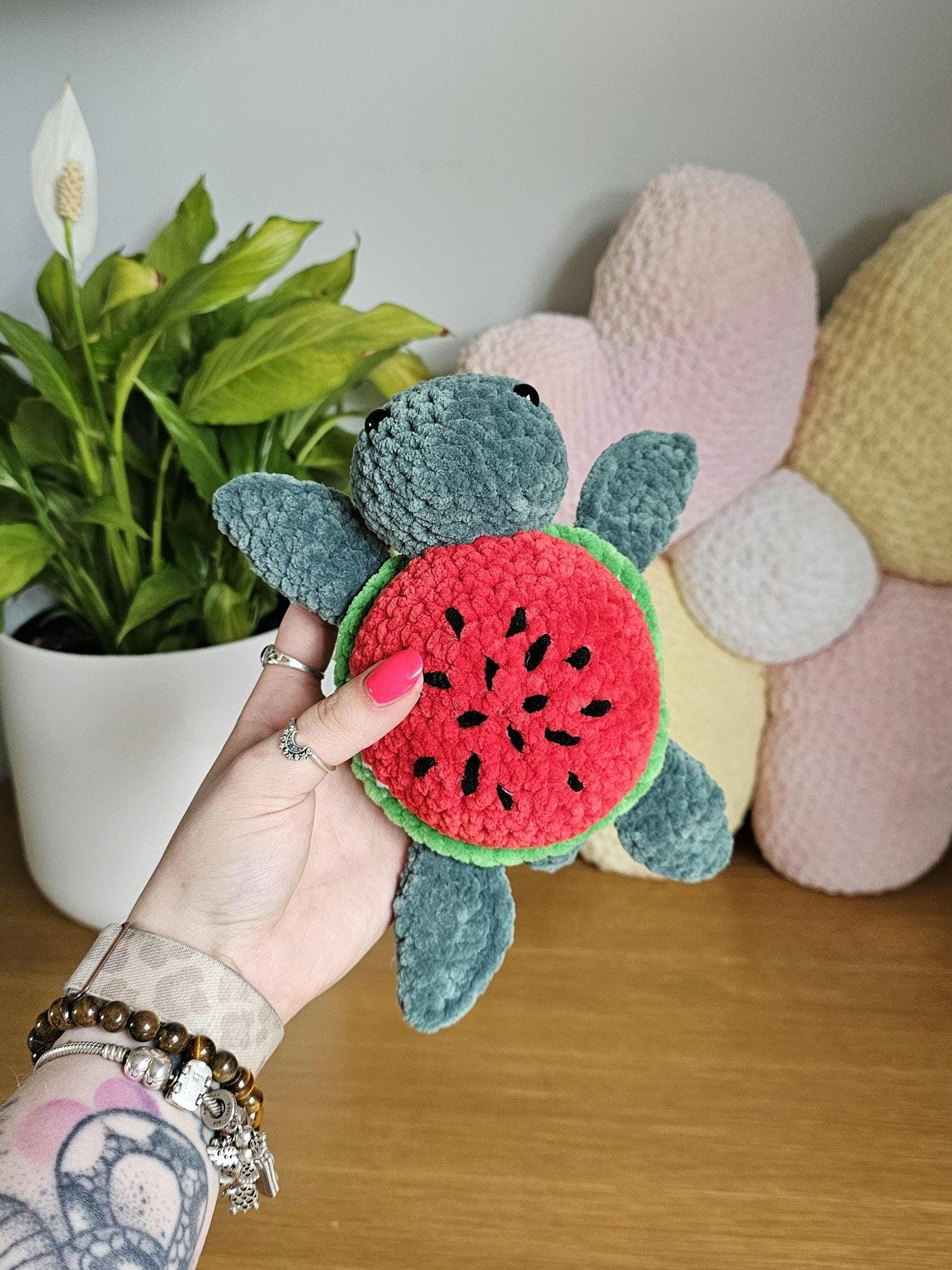 Juicy Watermelon Turtle Crochet Pattern PDF