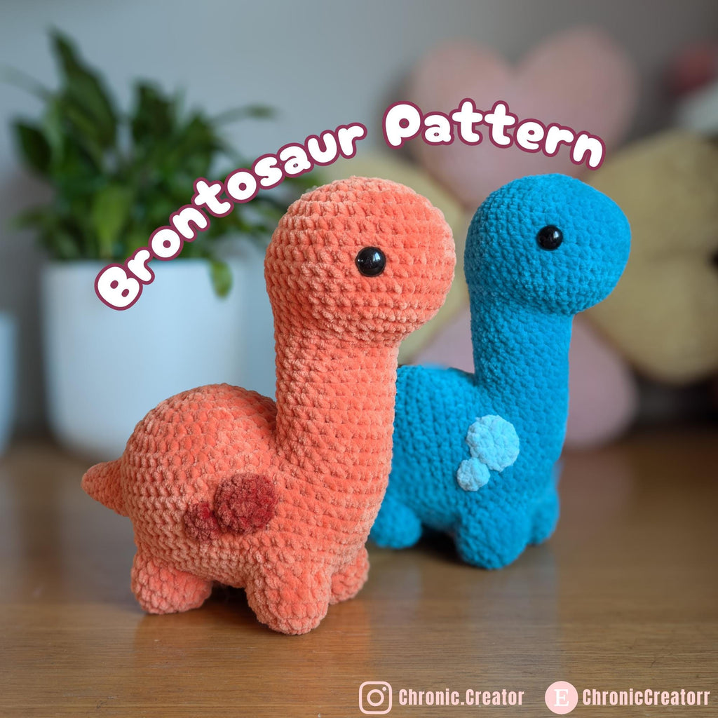 Bronty the Brontosaurus Low-Sew Crochet Pattern PDF