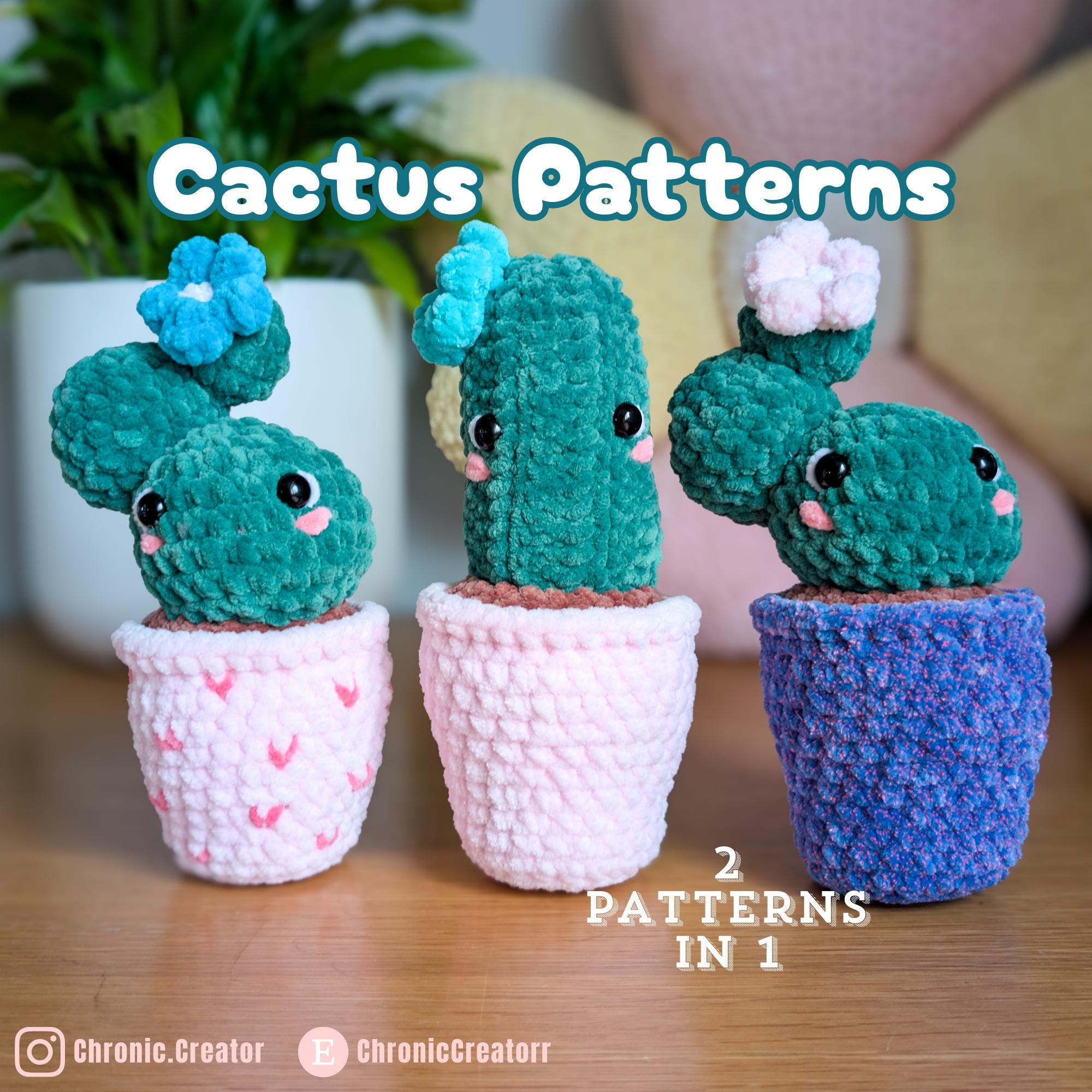 Kawaii 2-in-1 Cactus Crochet Patterns PDF